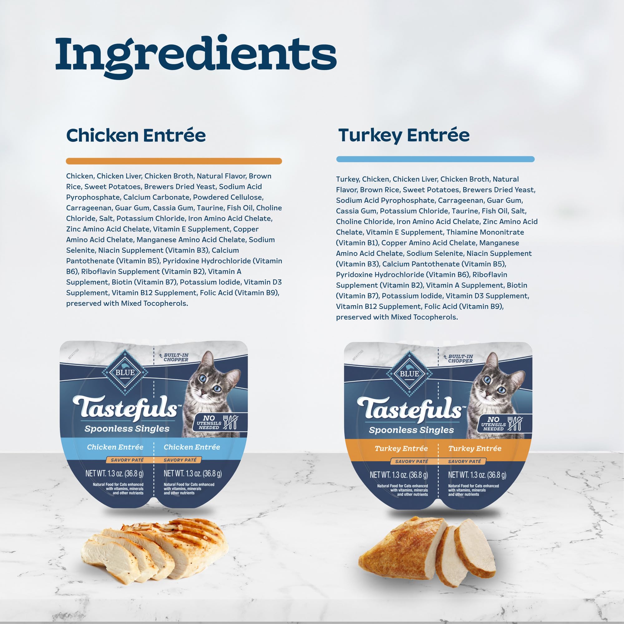 Blue Buffalo Tastefuls con cortador integrado, servir sin utensilios de forma sencilla