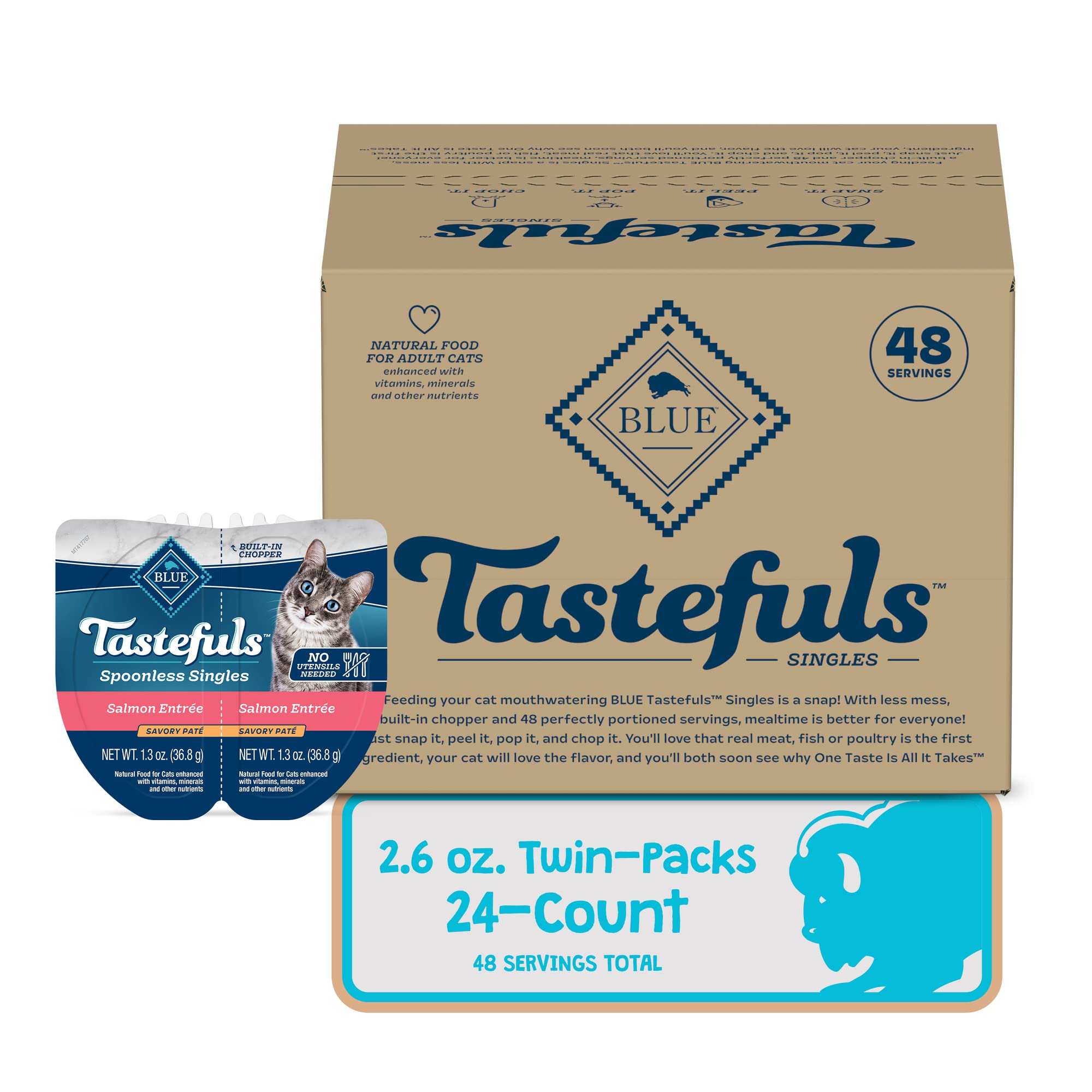 Blue Buffalo Tastefuls Cortador Integrado: sirve sin utensilios.