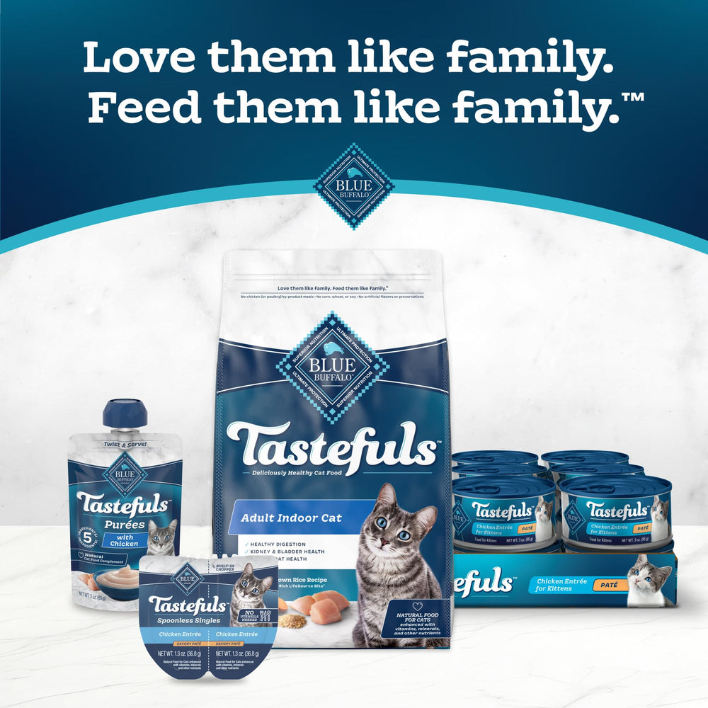 Blue Buffalo Tastefuls empaque digital mejorado, información de ingredientes destacada