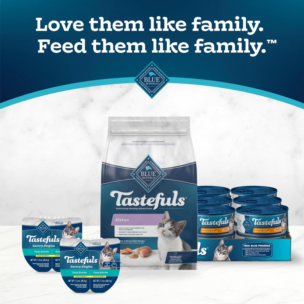 Blue Buffalo Tastefuls hecho en Estados Unidos con ingredientes reales.