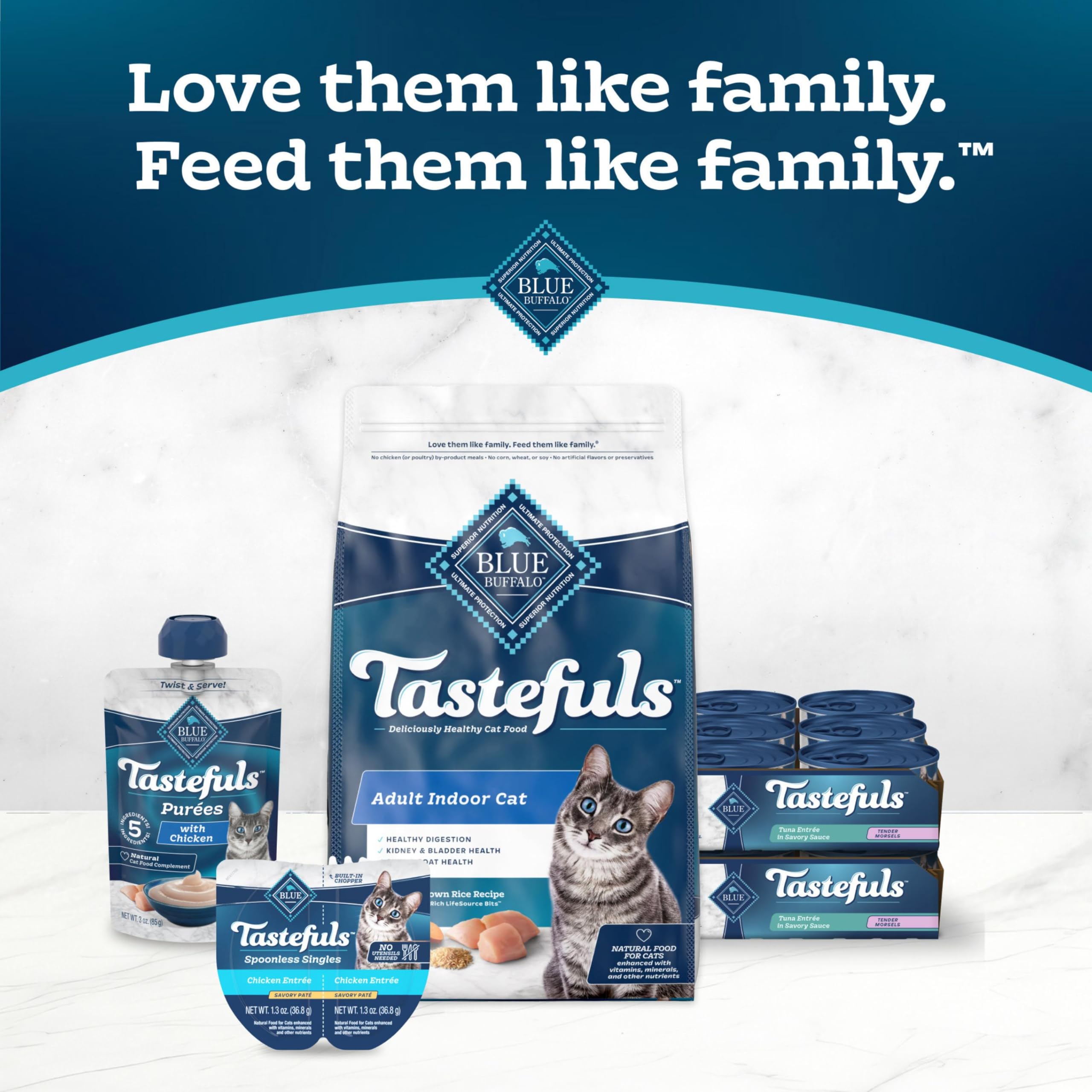 Blue Buffalo Tastefuls: ideal para hidratacion diaria gracias a su alto contenido de humedad.
