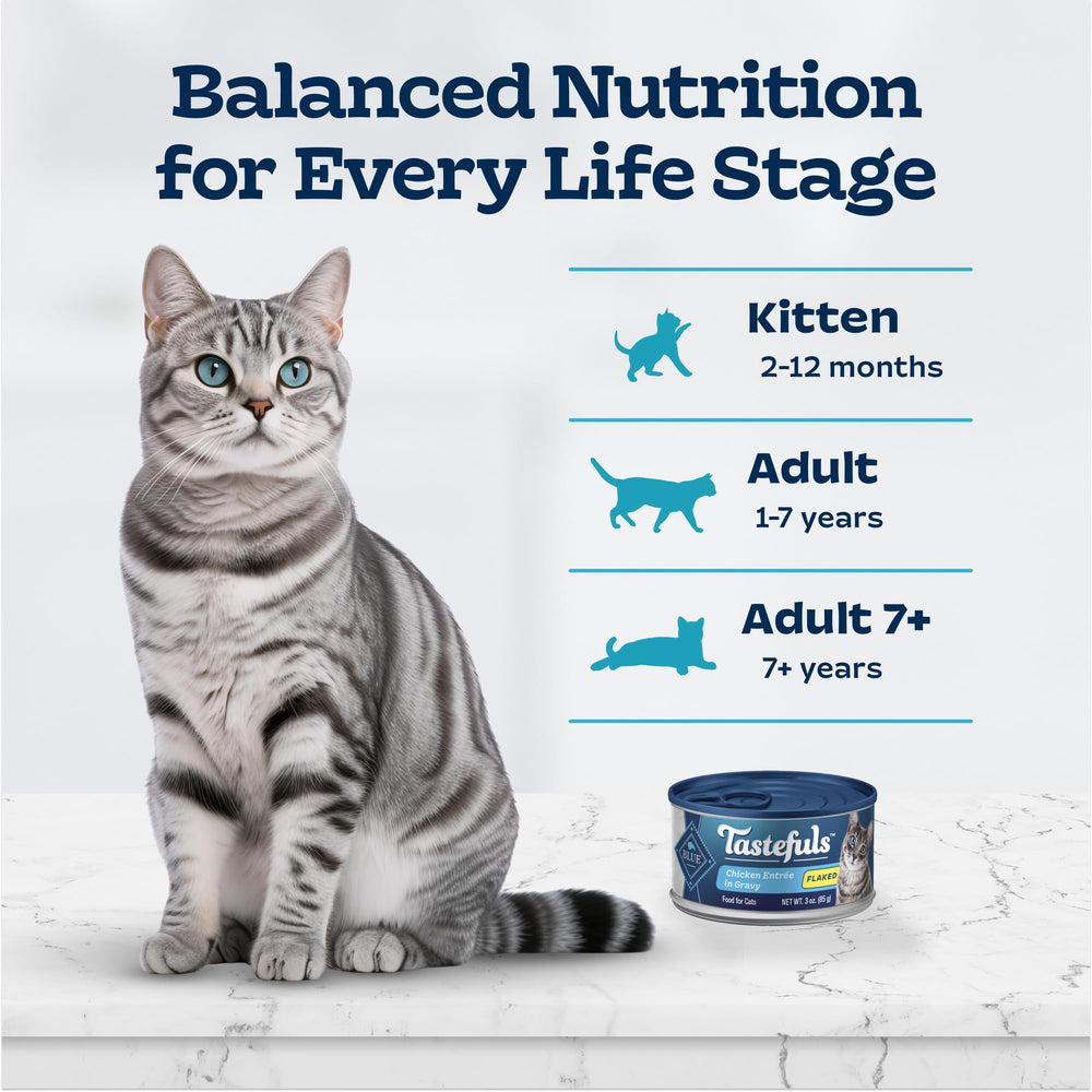 Blue Buffalo Tastefuls: alimento húmedo para gatos, ayuda a la hidratación diaria.