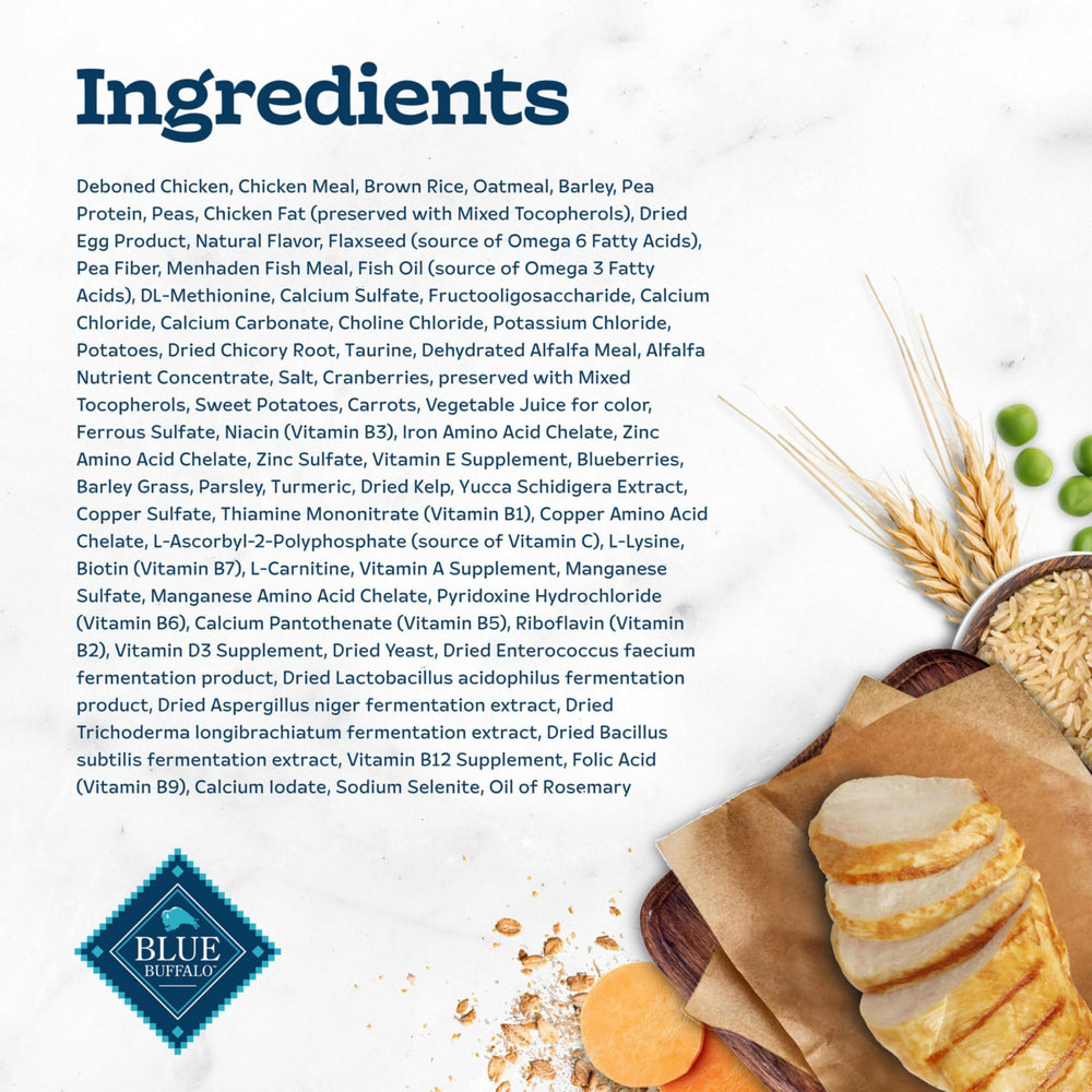 Blue Buffalo Tastefuls no corn wheat soy label for clean nutrition
