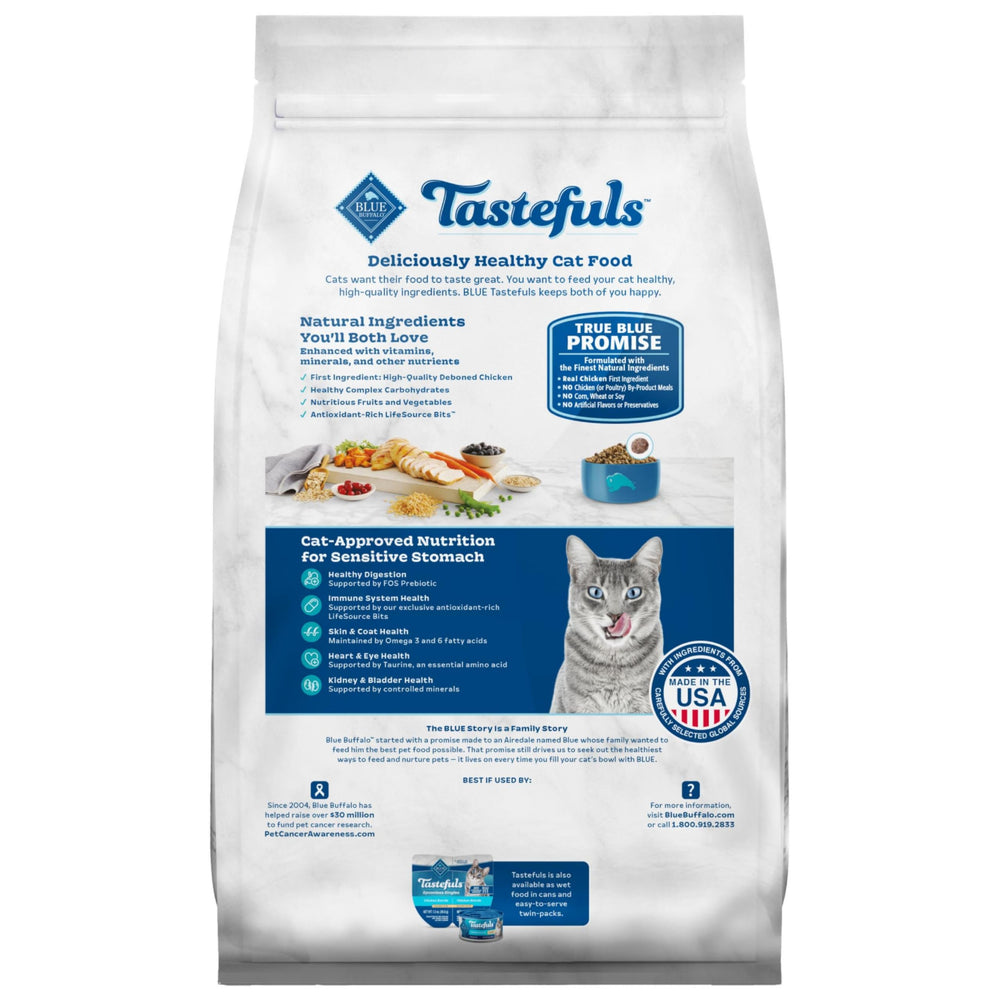 Blue Buffalo Tastefuls real chicken first ingredient close up for protein rich meals