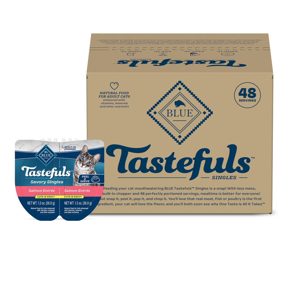 Blue Buffalo Tastefuls Salmón en salsa: trozos reales para gatos.