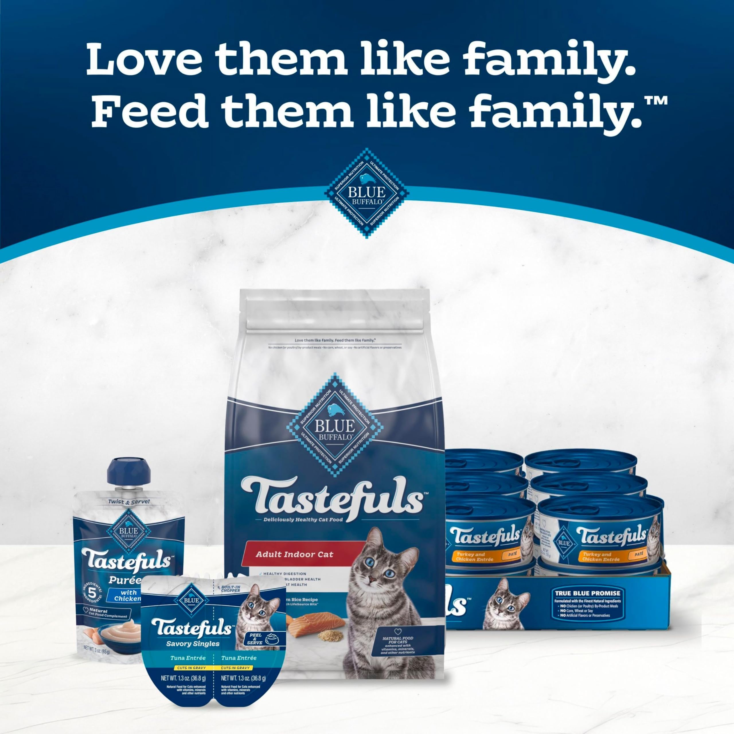 Blue Buffalo Tastefuls sin sabores artificiales ni conservantes.