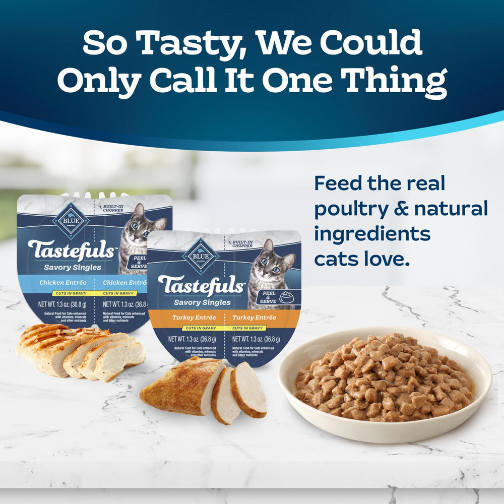 Blue Buffalo Tastefuls variedad de sabores, mantiene el interés de tu gato en la comida