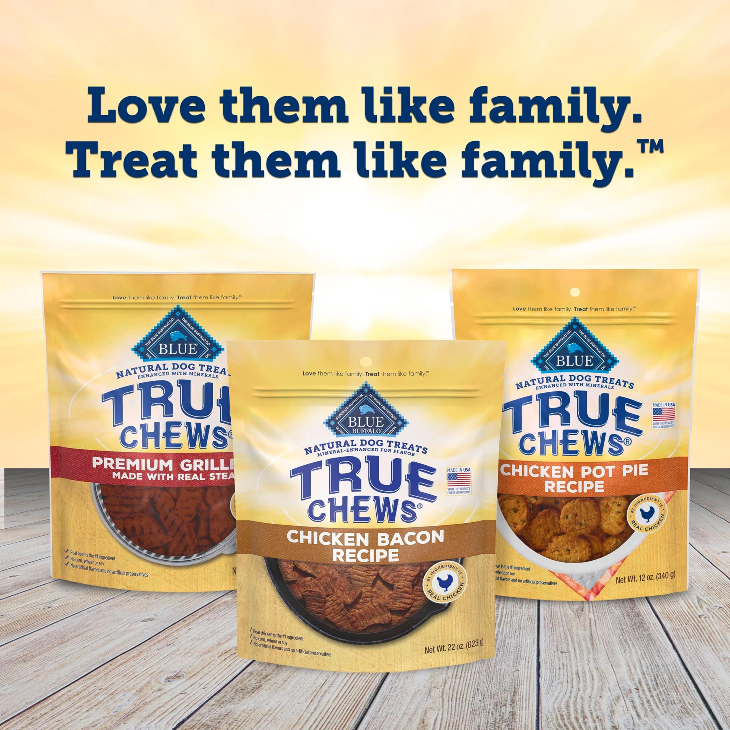 Blue Buffalo True Chews ideal para premiar durante entrenamiento y paseo.