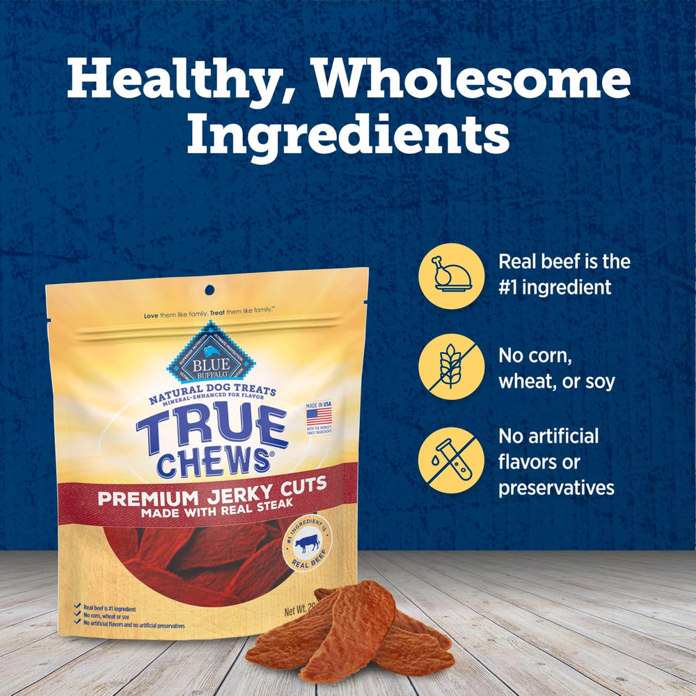 Blue Buffalo True Chews imagen destacada resalta ingredientes y beneficios clave.