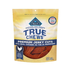 Blue Buffalo True Chews Jerky Cuts Pollo: textura tierna para premio durante el entrenamiento.