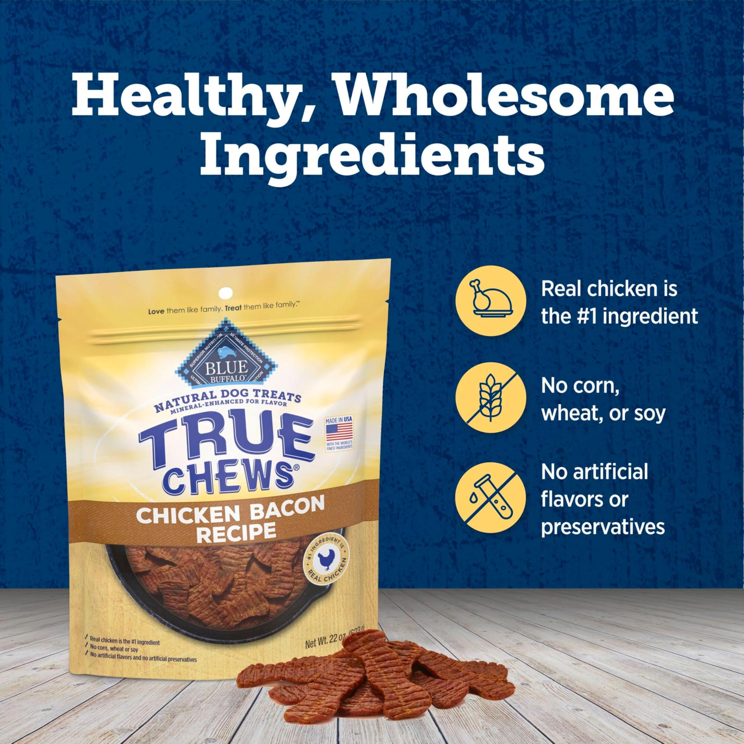 Blue Buffalo True Chews apto para perros de todas las edades y tamaños
