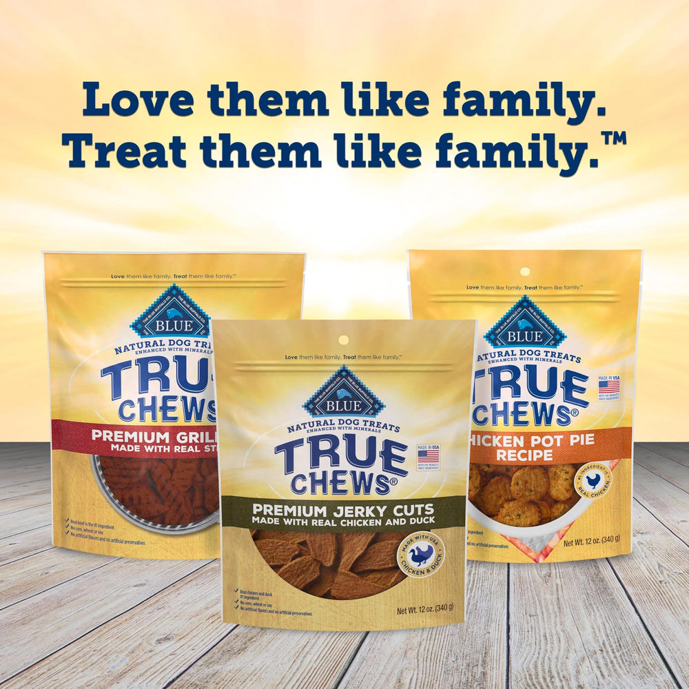 Blue Buffalo True Chews pato, empaque mejorado para resaltar ingredientes clave.