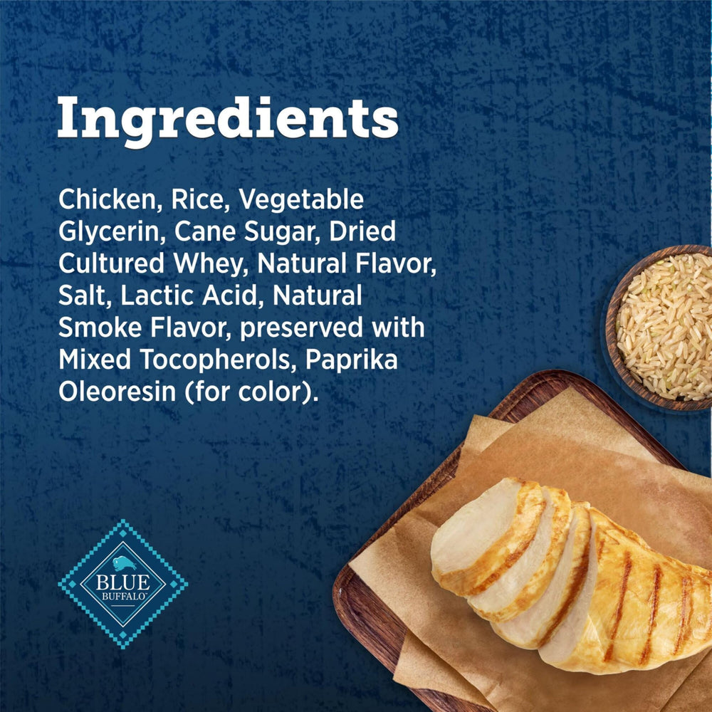 Blue Buffalo True Chews Premium Grillers sin conservantes artificiales ni granos.
