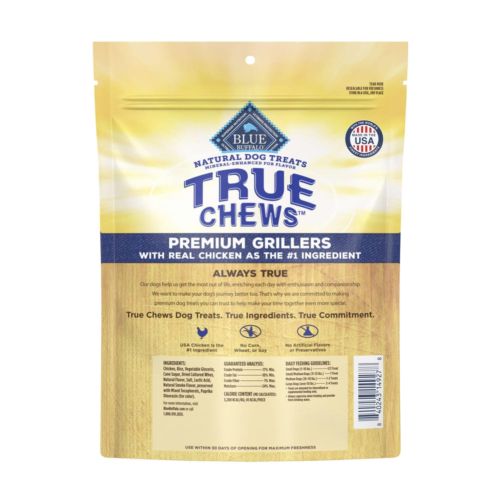 Blue Buffalo True Chews Premium Grillers, trozos tiernos para perros de todas las tallas.