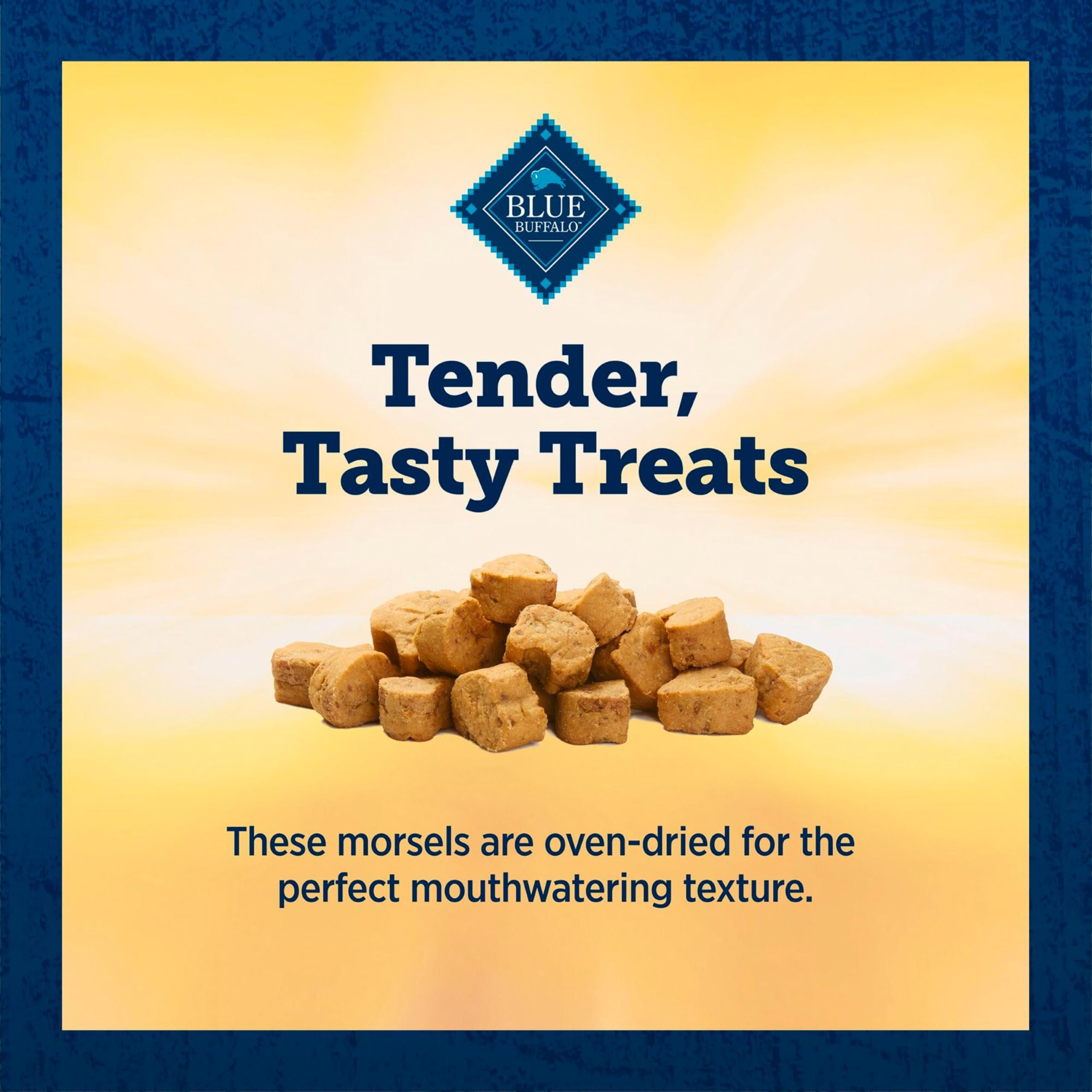 Blue Buffalo True Chews no fillers claim, real chicken first in morsels.