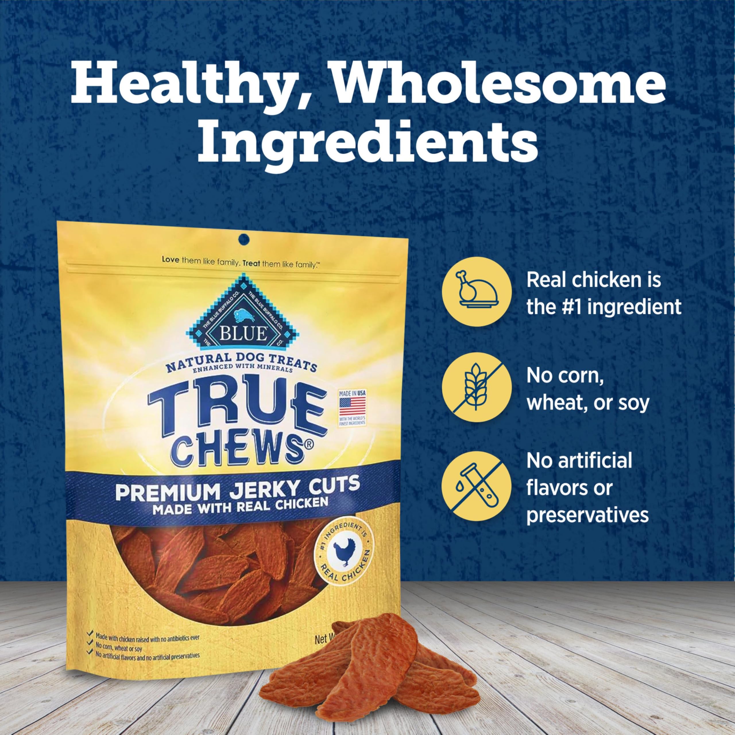 Blue Buffalo True Chews, ingrediente clave: pollo real para sabor natural