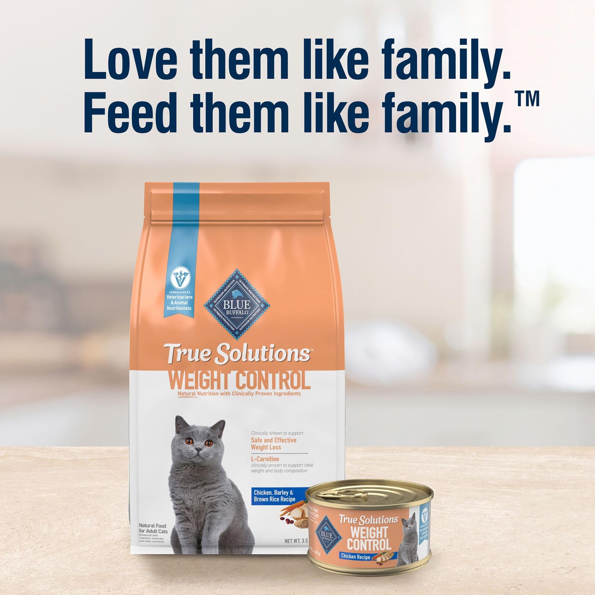 Blue Buffalo True Solutions etiqueta resalta L-Carnitina y fibra