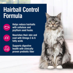 Blue Buffalo True Solutions Hairball Control omega 3 y 6 para piel y pelaje brillantes.