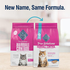 Blue Buffalo True Solutions Hairball Control pollo real como primer ingrediente para gatos fuertes y saludables.