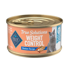 Blue Buffalo True Solutions con pollo real como ingrediente principal en lata de 3 oz
