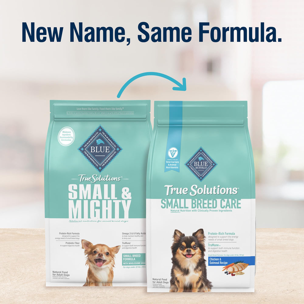Blue Buffalo True Solutions con pollo real como primer ingrediente para sabor.