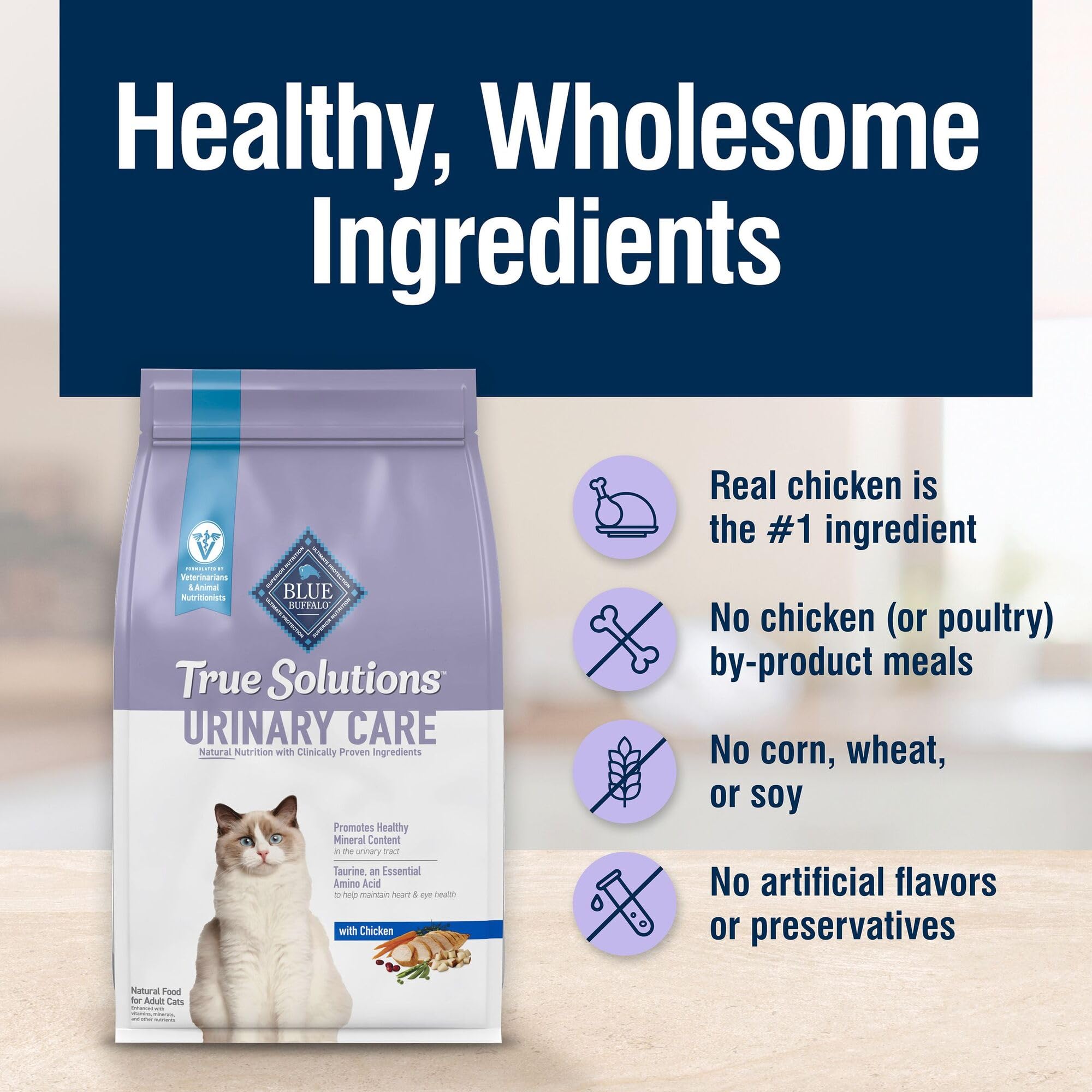 Blue Buffalo True Solutions Urinary Care, LifeSource Bits añaden antioxidantes y vitaminas.