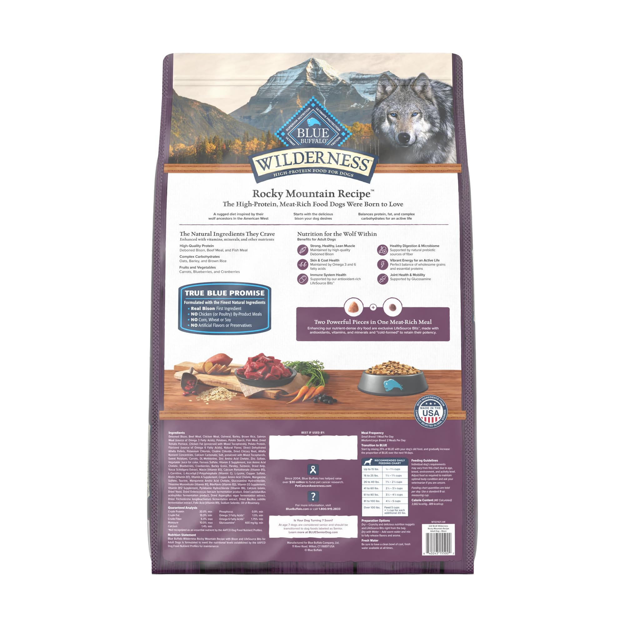 Blue Buffalo Wilderness alta proteina para perros activos y energía sostenida