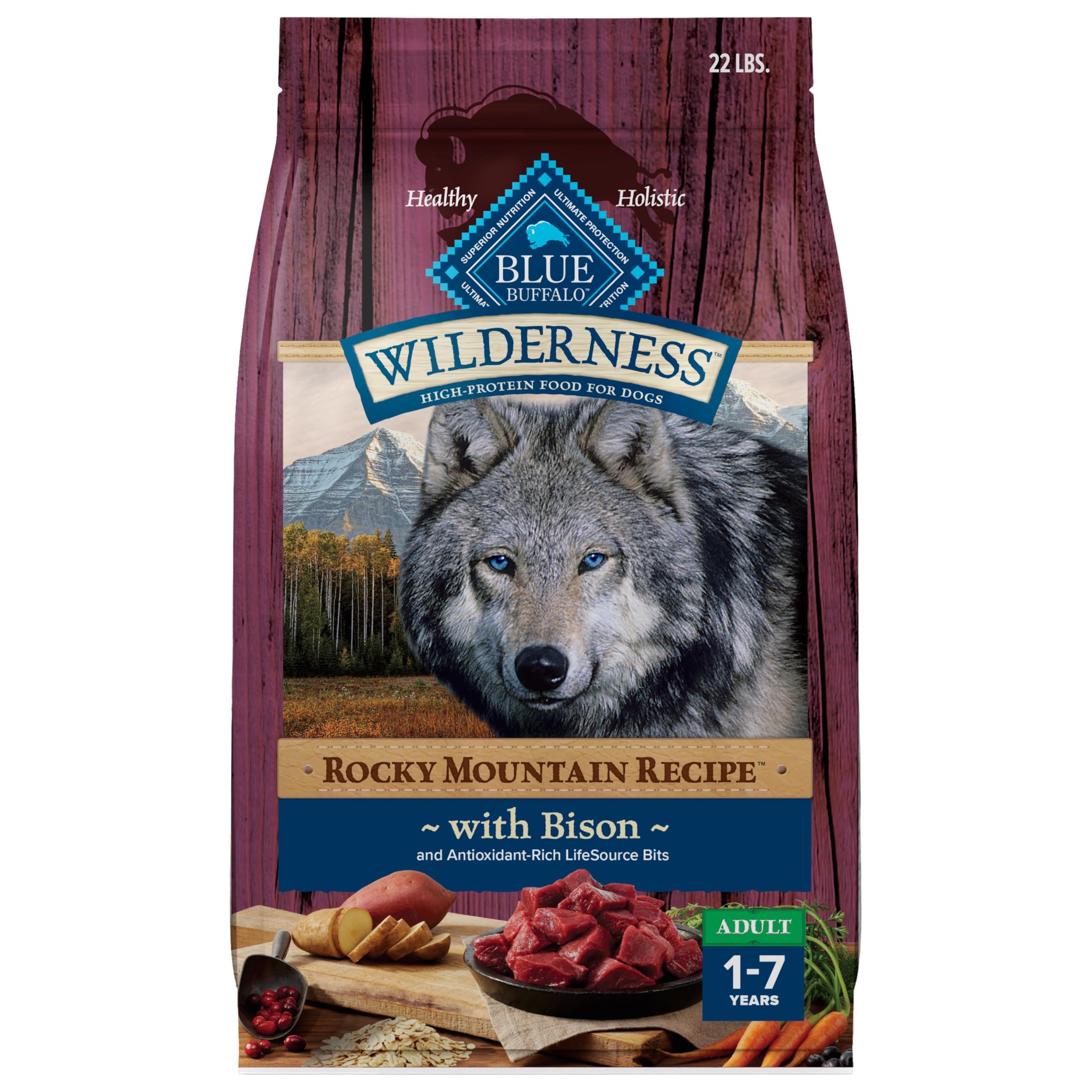 Blue Buffalo Wilderness con bison real como primera proteína para músculos fuertes
