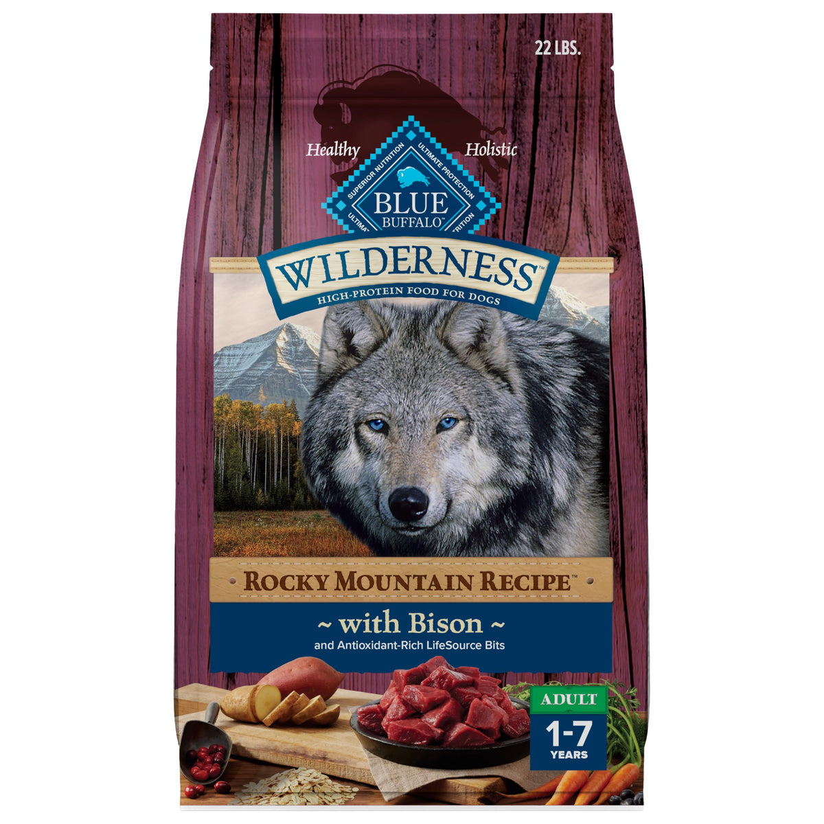 Blue Buffalo Wilderness con bison real como primera proteína para músculos fuertes