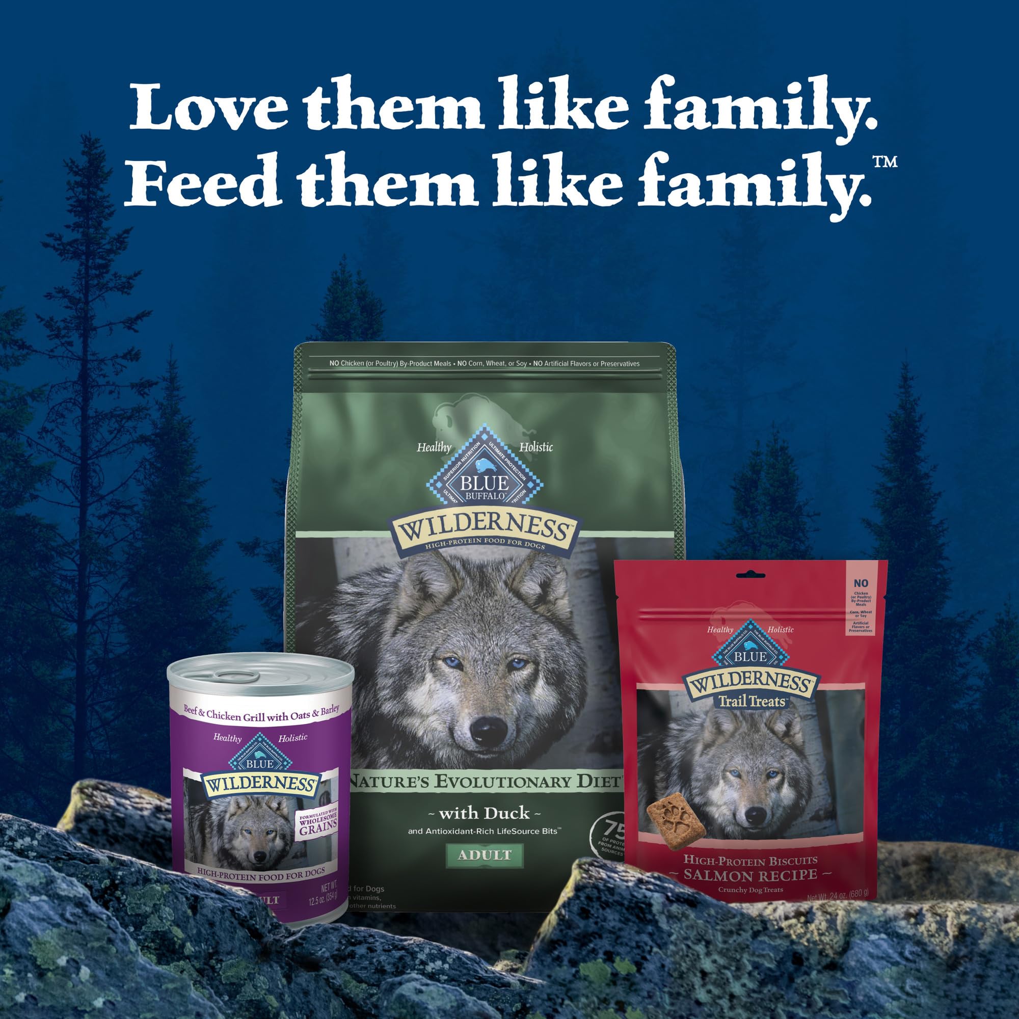 Blue Buffalo Wilderness bolsa de 4-5 libras para envíos y almacenamiento fáciles.