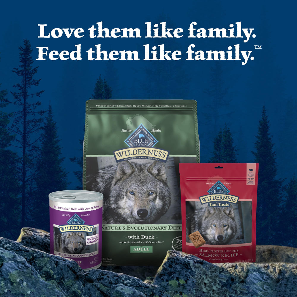 Blue Buffalo Wilderness bolsa de 4-5 libras para envíos y almacenamiento fáciles.