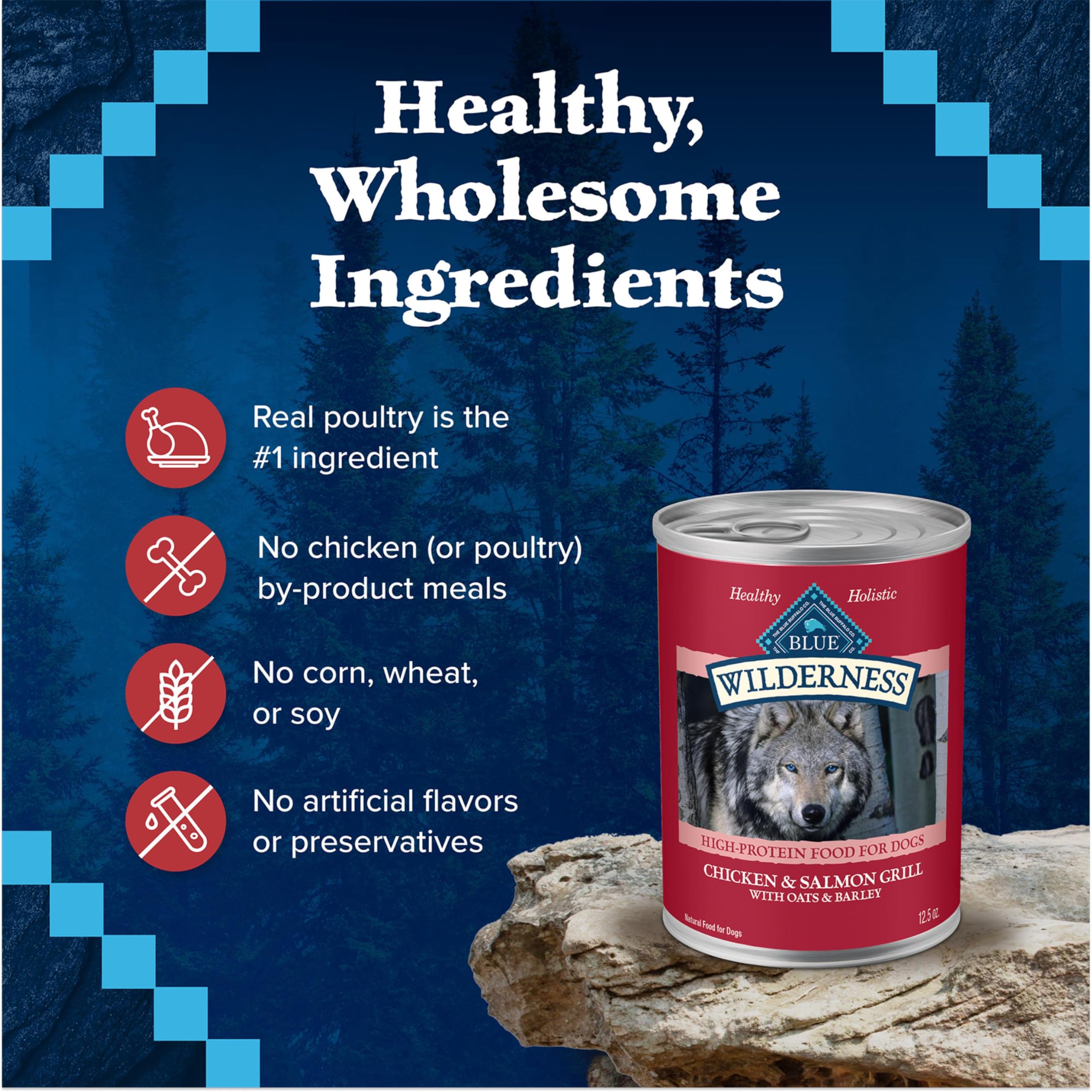 Blue Buffalo Wilderness etiqueta-nutricional: aporta vitaminas y minerales añadidos.