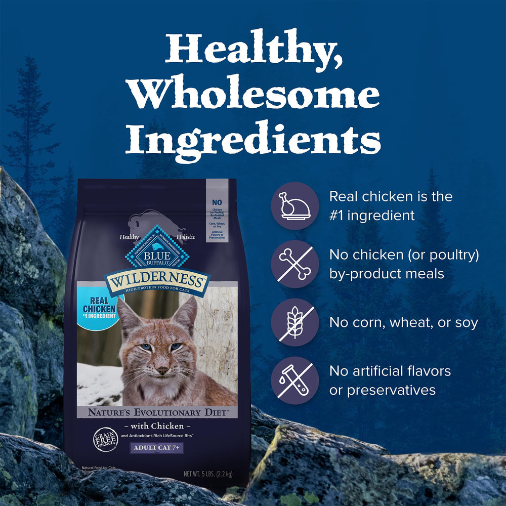 Blue Buffalo Wilderness fórmula natural sin subproductos de pollo