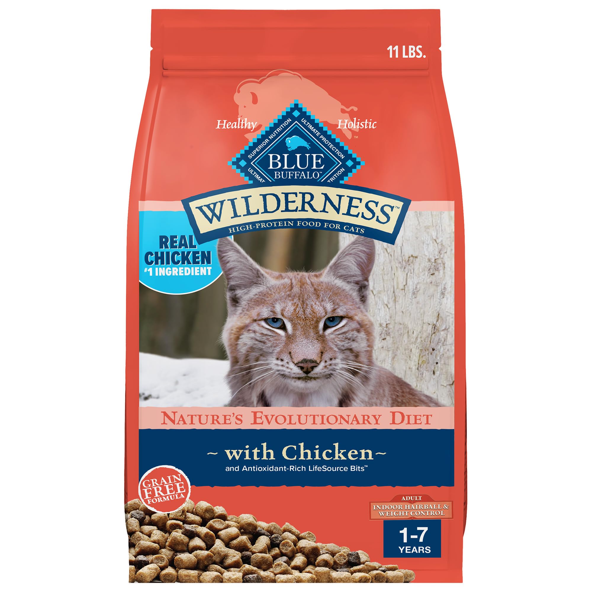 Blue Buffalo Wilderness para gatos, enfoque control de bola de pelo interior para gatos.