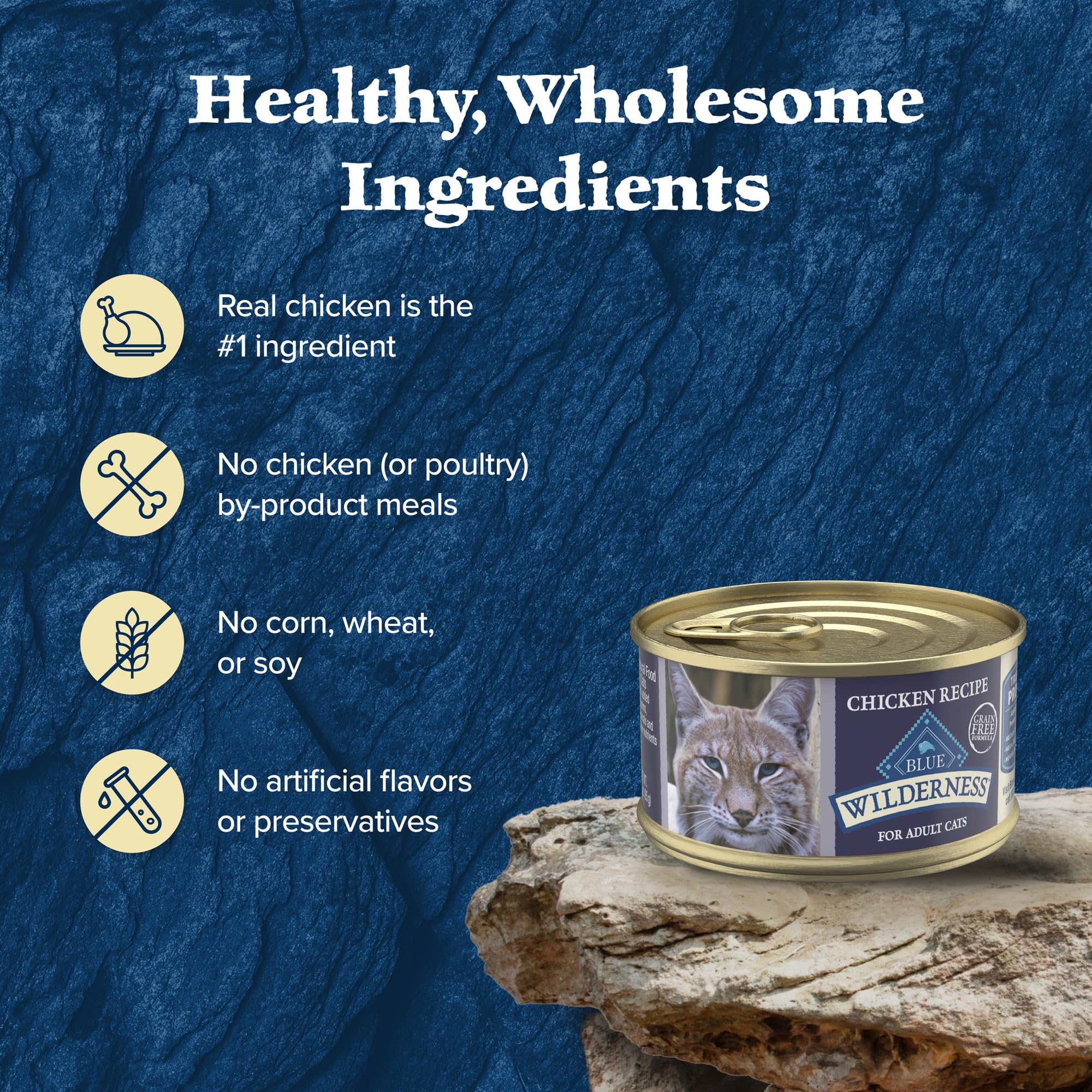Blue Buffalo Wilderness Paté de pollo, sabor natural para gatos adultos.