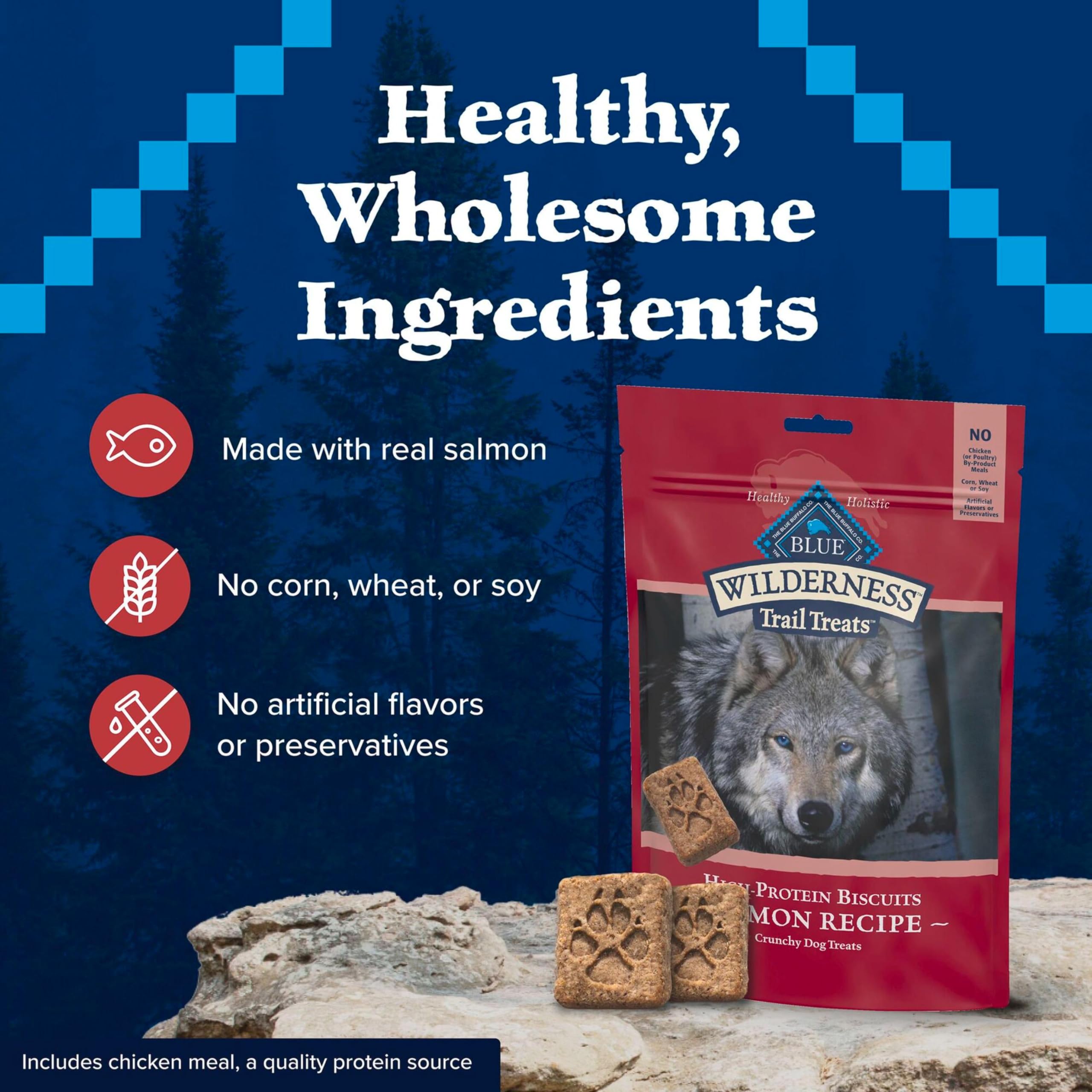 Blue Buffalo Wilderness, pack de 10 oz para meriendas diarias.
