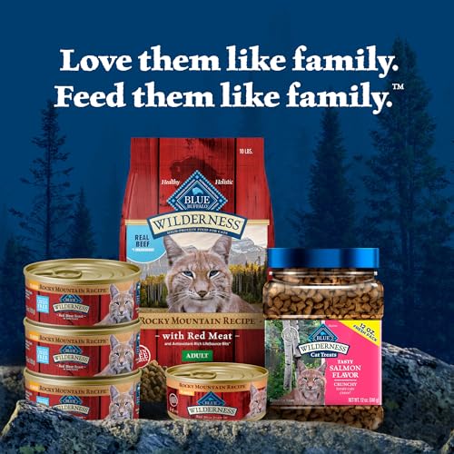 Blue Buffalo Wilderness envase destacado con ingredientes y beneficios clave