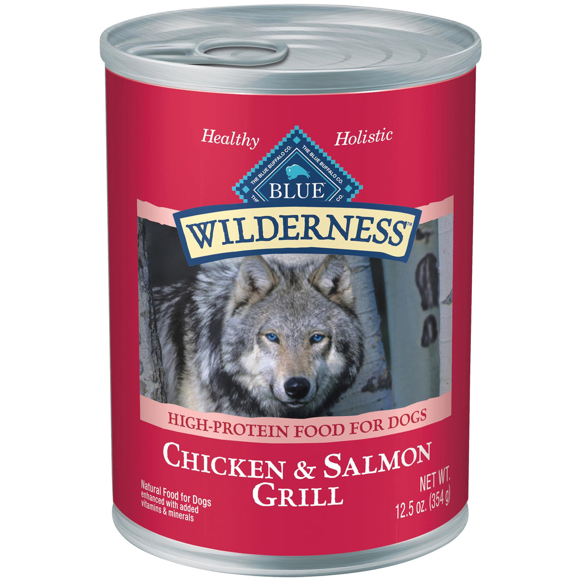 Blue Buffalo Wilderness: salmón real como primer ingrediente en lata.