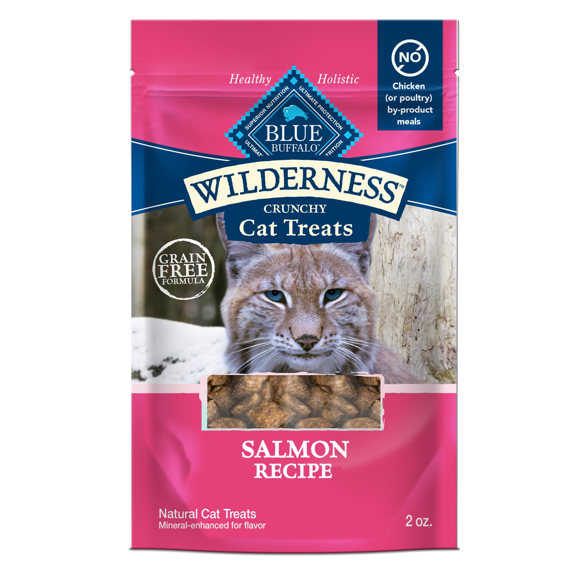 Blue Buffalo Wilderness salmón crujiente para gato, premio sabroso.
