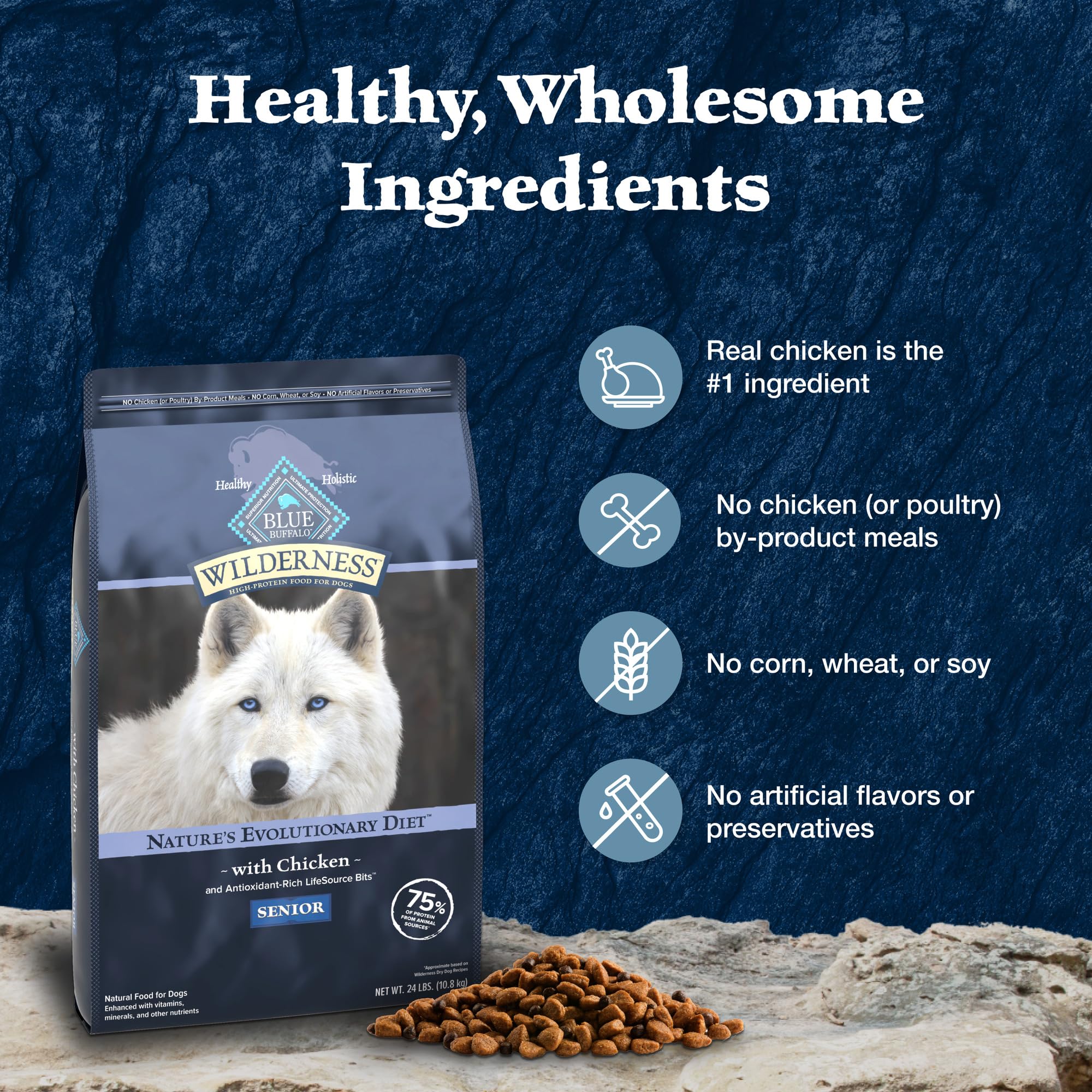 Blue Buffalo Wilderness Senior LifeSource Bits antioxidantes para la salud