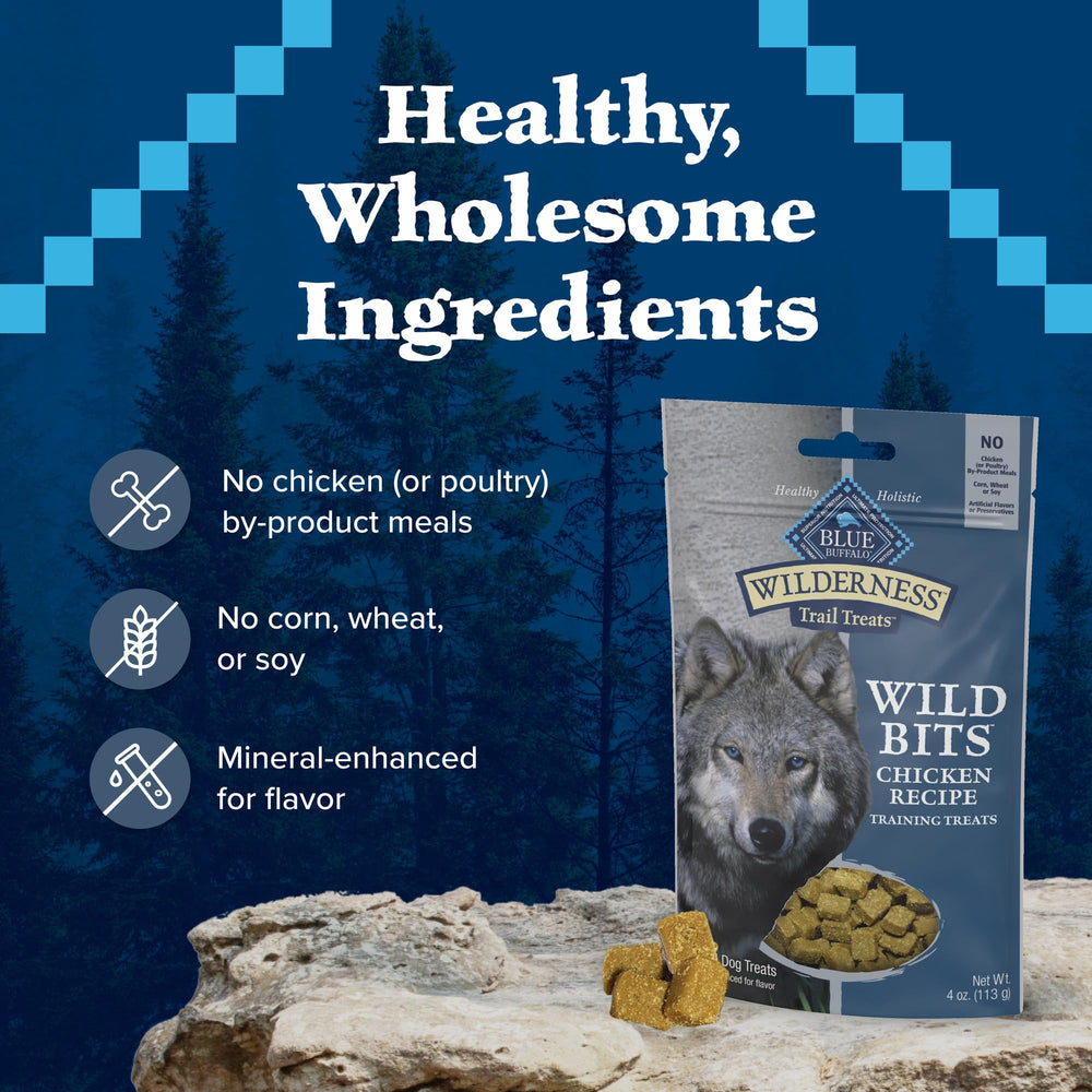 Blue Buffalo Wilderness Wild Bits aptas para perros de todas las edades.