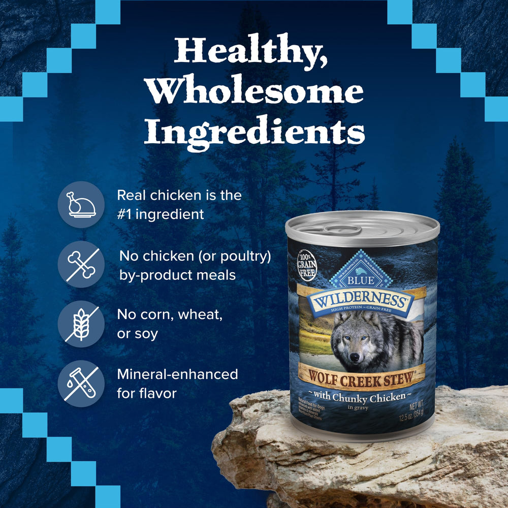 Blue Buffalo Wilderness Wolf Creek Estofado: servir con alimento seco para variar textura
