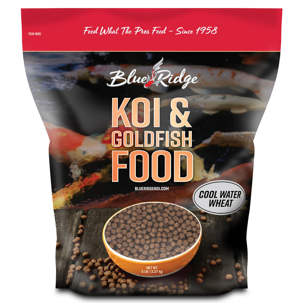 Alimento Blue Ridge para koi, bolsa de 5 lb, fácil almacenamiento