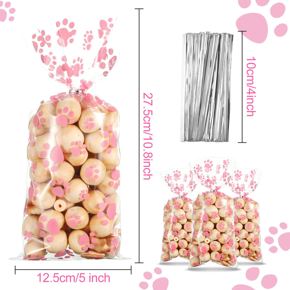 Blulu bolsas translúcidas para regalos de mascota, cuidadas y festivas.