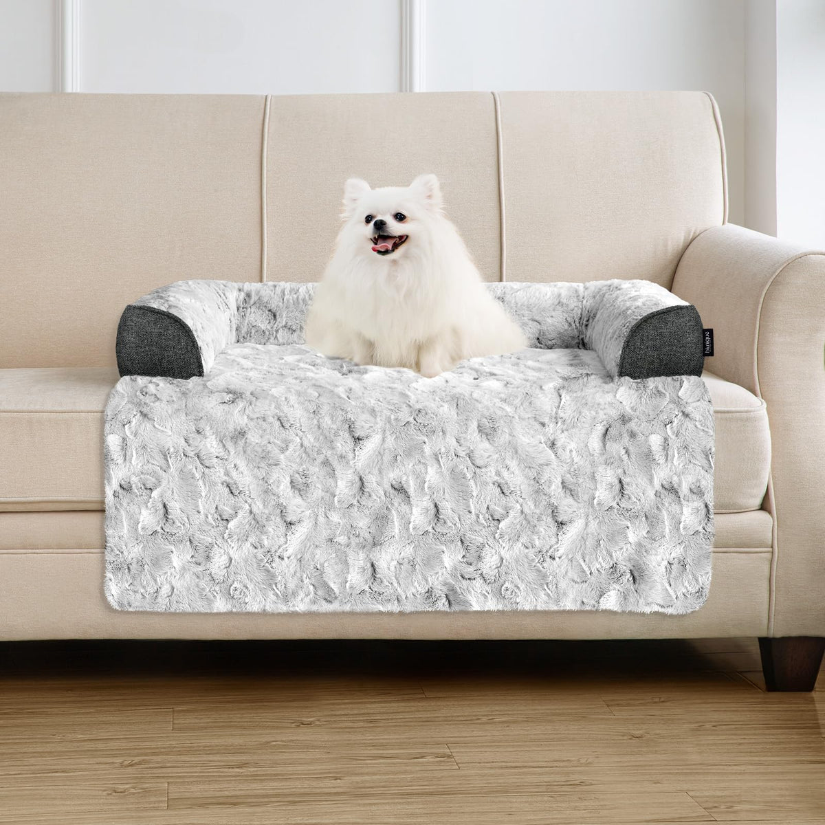 blunique cama para perro pequeño en sofá con confort suave