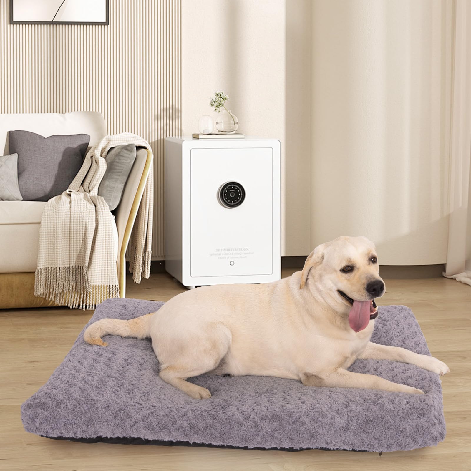 BLVOTKRO funda cama perro gris neutro, complemento elegante para cualquier habitación.