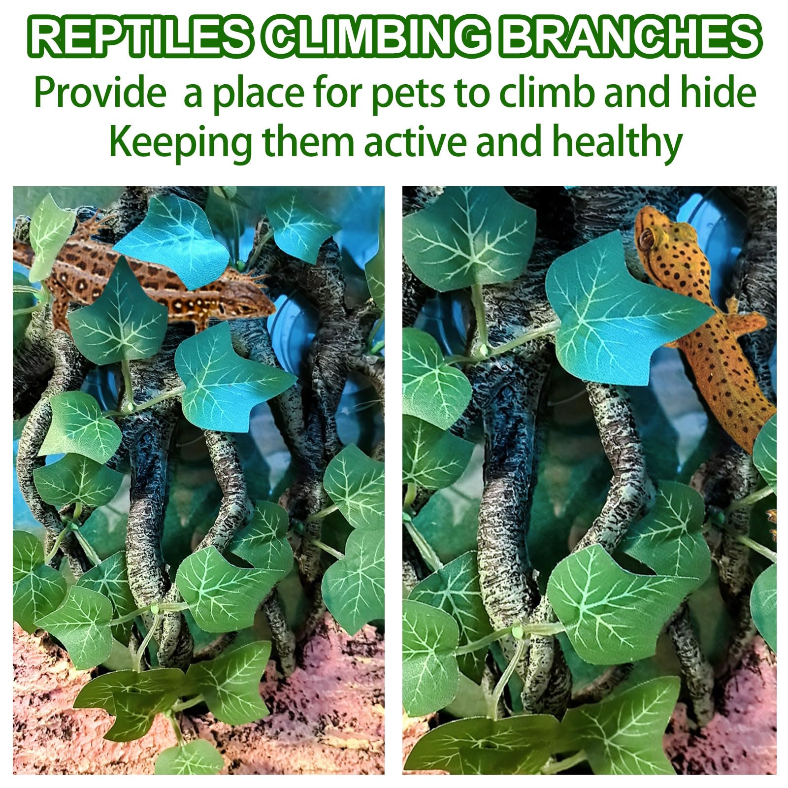 BNOSDM decoración de tanque con paisaje lluvioso para reptiles