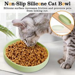 BNOSDM plato-silicona-amigable-con-bigotes: diseño amplio facilita el acceso a la comida.