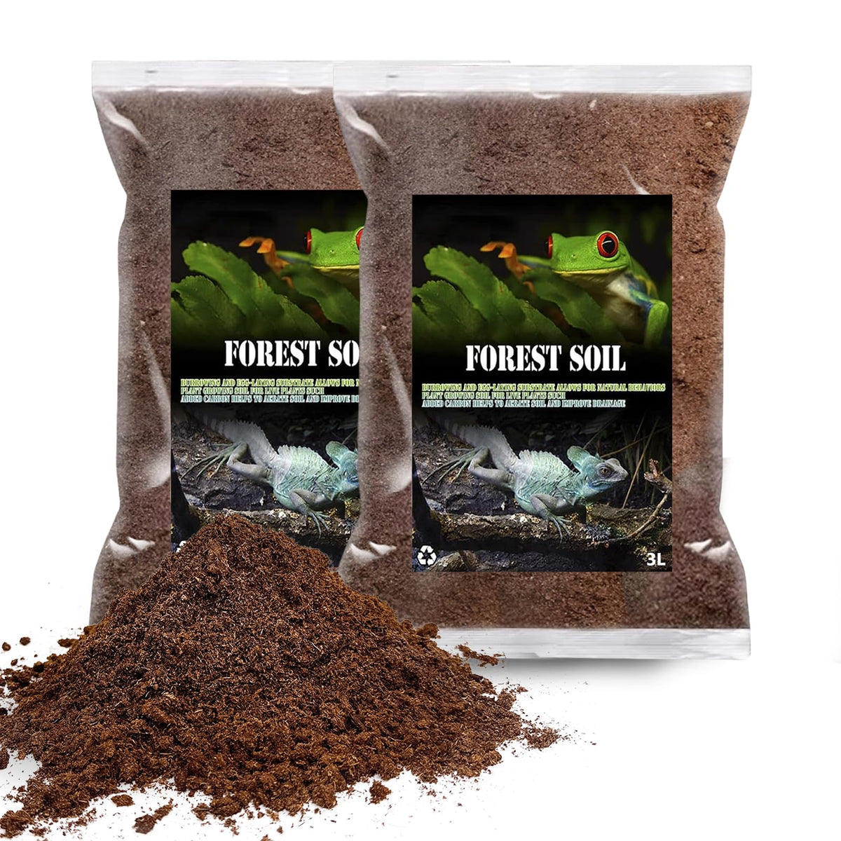 BNOSDM sustrato para reptiles, tierra natural, ayuda a mantener humedad estable en el terrario.