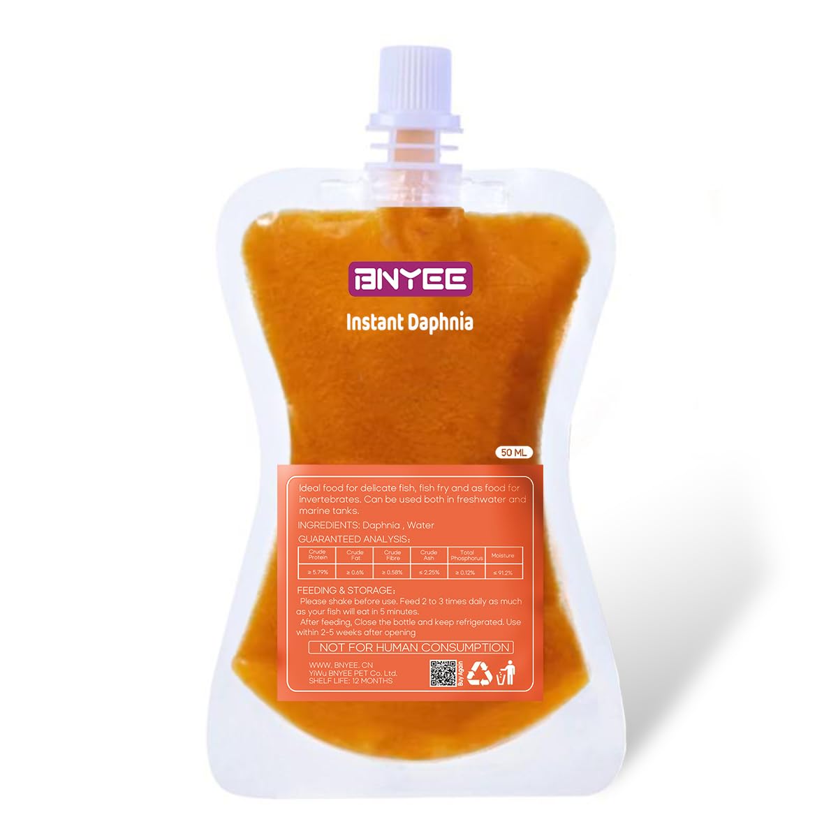 BNYEE Alimento Daphnia no vivo para crías y peces pequeños, alimentación rápida.
